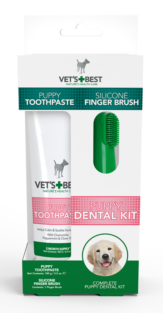 Vets Best Puppy Toothpaste & Finger Brush Kit NaturesBest
